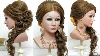 Bridal  hairstyle with curls for long hair tutorial