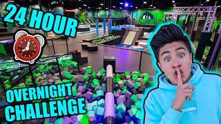 24 HOUR OVERNIGHT CHALLENGE in TRAMPOLINE PARK!