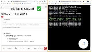 0x00  C  HELLO WORLD  All Tasks  Solved 100%