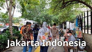  4K walk Indonesia Jakarta | main street in Jakarta | the street to Jakarta national monument