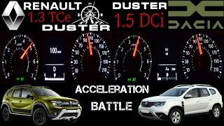 Battle 2022 Dacia Duster 1.5 DCI 4x4 vs 2020 Renault Duster 1.3 TCe 4x4 acceleration 0-150