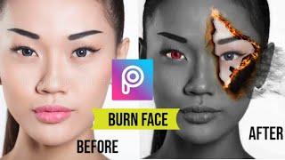 Face burning photo editing in picsart 2021 || learn with affi ||