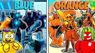 BLUE TEAM vs ORANGE in Toilet Tower Defense