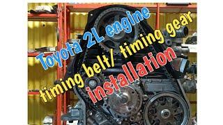 Toyota 2L timing mark.. timing belt and timing gear installation step by step..