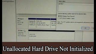 Unallocated Hard Drive Not initialized - Unallocated Space In Hard Drive Without Using any app