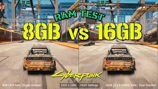 Cyberpunk 2077 - 8GB vs 16GB RAM Test - Direct Comparison | Acer Nitro 5/GTX 1650/AMD Ryzen 5 3550H