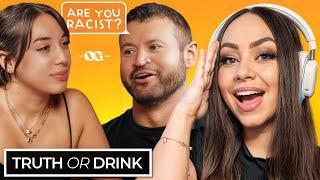 TRUTH OR DRINK | Andrew vs Abby | Awkward Questions & Shots! | Bunnymon Reacts