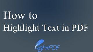 How to Highlight Text in PDF