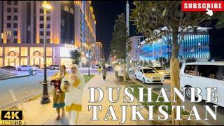 Tajikistan Dushanbe city night walking tour |4k|