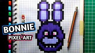 Como Dibujar A BONNIE (pixel art FNAF) PASO A PASO FACIL | Tutorial | how to draw bonnie
