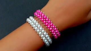 Classic Pearl Bracelet//How To Make//Beaded Jewelry// Useful & Easy