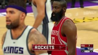 NBA 2K17 PS4 Houston Rockets vs Sacramento Kings CPU vs CPU Simulation Nation