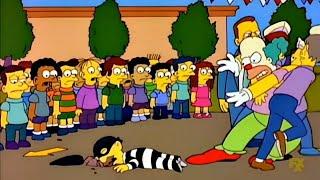 Homero/Krusty golpea al ladrón de hamburguesas- Los Simpson