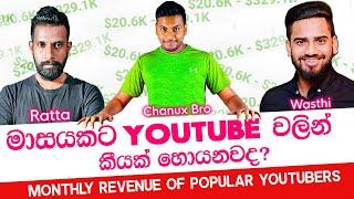 මාසික ආදායම | Youtube Revenue Of Ratta | Chanux Bro | Wasthi Productions