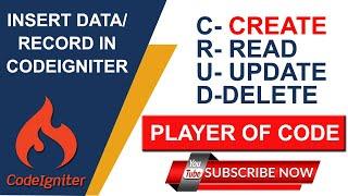 Insert Data in CodeIgniter || CodeIgniter Tutorial 2020 || CodeIgniter Tutorial for Beginners