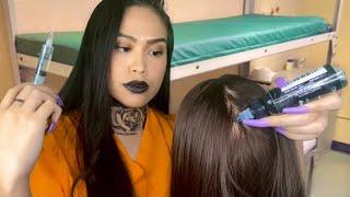 ASMR Prison Inmate Gives U Scalp Check & Scratch + Botox Injections, Tattoo, Hair Play, light gum rp