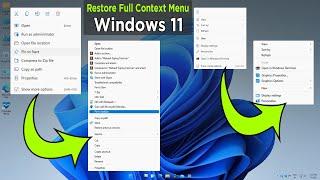 How to change Right click full context menu in Windows 11 | Full right click context menu Windows 11