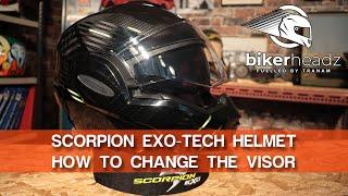 Changing the visor on the Scorpion EXO Tech | Bikerheadz.co.uk