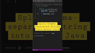 Split Comma-separated String into Array in Java #shorts #java #programming #coding