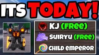 *KJ UPDATE* is TODAY! (Free KJ, Suiryu, & Child Emperor) | The Strongest Battlegrounds Update