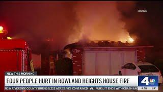 4 hurt in Rowland Heights house fire