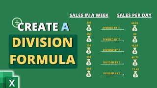 How to Create a Division Formula in Excel