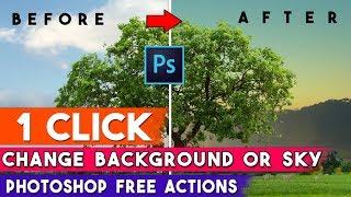 1-Click Automatic Any Background Change and Replace SKY Photoshop Action⏬ #anybackgroundchange