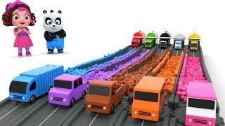 Pinky and Panda Fun Play with Cars and Color Blocks