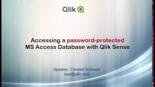 Access password protected MSAccess Database with Qlik Sense