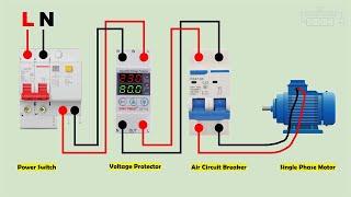 single phase motor with voltage protection device