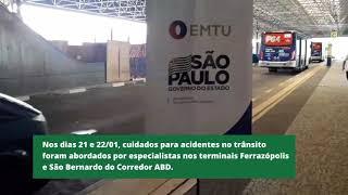 Trânsito mais seguro é tema de ações em terminais da EMTU/SP