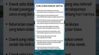 CIRI-CIRI COWOK SETIA #quotes #motivasi #relationship #faktaunik #fakta #psikologi #katabijak #cowok