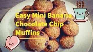 My Easy Mini Banana Chocolate Chip Muffins! | Victor Travelinni