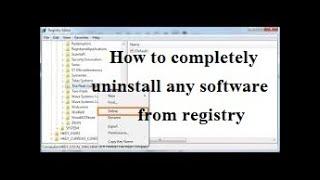 How to completely uninstall any software from registry