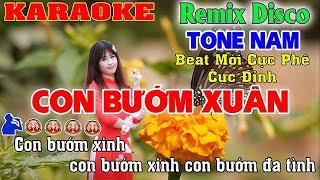 Con Bướm Xuân  Karaoke Tone Nam  Remix Disco Nhạc Sống  Hà Tây Beat Mới Cực Phê Cực Đỉnh 2025