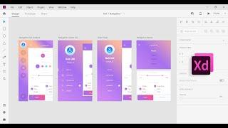 Adobe XD : App UI UX design 03 | Free App UI UX templates | Navigation Menu UI Design