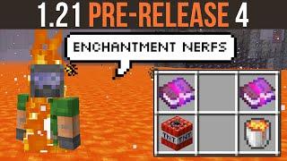 Minecraft 1.21 Pre Release 4 Fire Protection & Blast Protection Nerfed