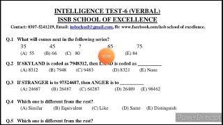 How to pass Verbal intelligence Test | Verbal intelligence MCQ's  for PMA, PAF, PN, army, navy tests