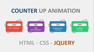 Responsive Counter Up  Animation Using [ HTML - CSS - JQUERY ]