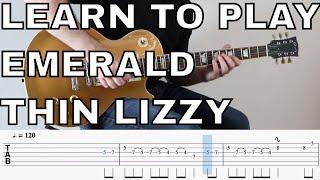 How to play Emerald by Thin Lizzy on Guitar - with Guitar Tab