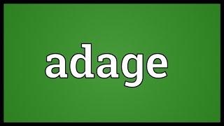 Adage Meaning