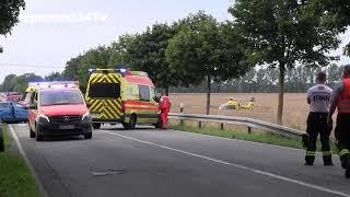 Tödlicher Unfall auf der B5 bei Wusterhausen/Dosse, zwei Hubschrauber im Einsatz