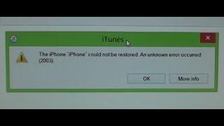 Fix iPhone Could Not Be Restored. An Unknown Error Occurred (2003)