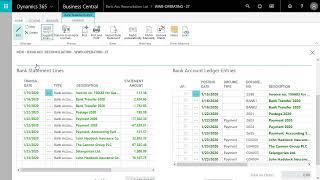 Dynamics 365 Business Central - Performing a Bank Reconciliation