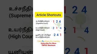 Polity Article Shortcuts | #shorts #tnpsc #group4 #group2 #polity #tnpscshortcuts