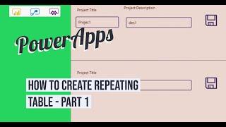 PowerApps -  Repeating Table Part 1
