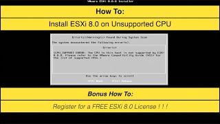 Install VMware ESXi 8 0 on Unsupported CPU