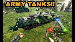 Ark Survival Evolved - Army Tank Convoy Build - With APC and Jeep