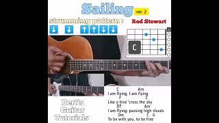 Sailing - Rod Stewart guitar chords w/ lyrics & strumming tutorial ver. 2