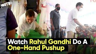 Watch Rahul Gandhi Do A One-Hand Pushup